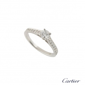 Cartier Platinum Diamond 1895 Solitaire Ring Size 49 N4164649
